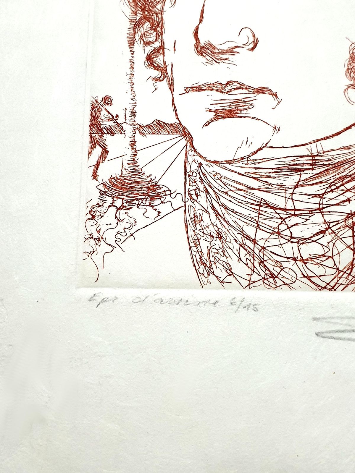Salvador Dalí­Salvador Dali   George Washington   Original Handsigned Etching1967 photo for sale