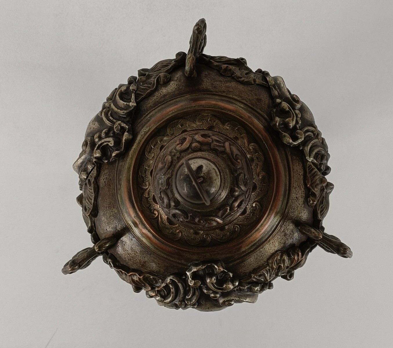 Lighting Antique Gothic Copper Silverplatede Gods Lamp Light Ceiling Fixture Chandelier P photo