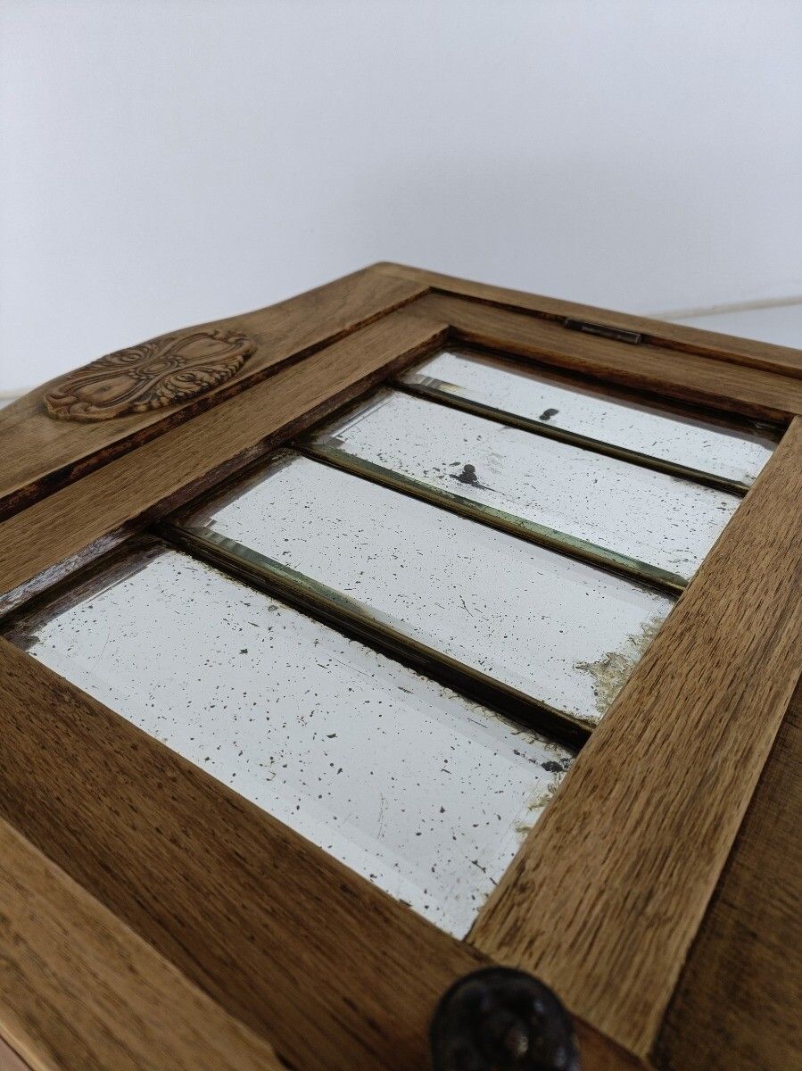 photo furniture Art Deco Antique Medicine Cabinet Apothecary 4 Small Mirror Beveled Glass