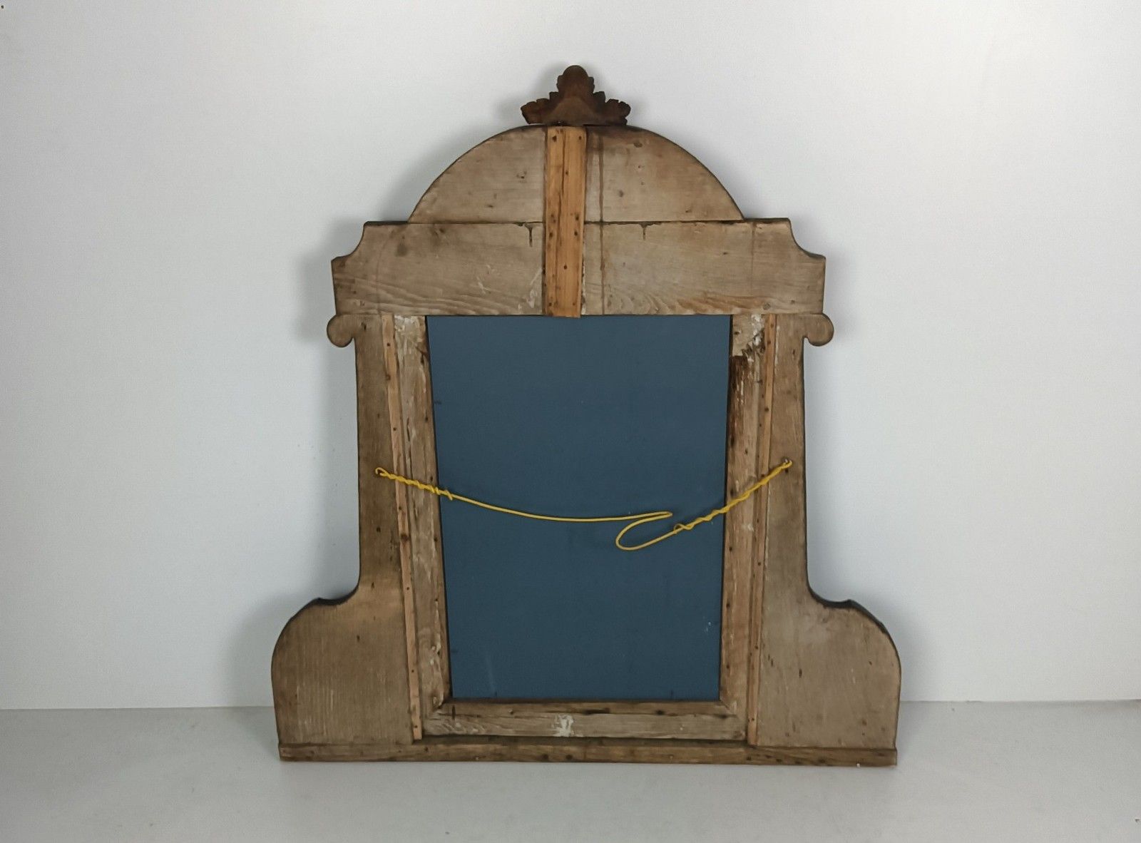 244.0 Stunning Large Antique Breton Style Hand Carved Wood Mirror Wall Hanging photo