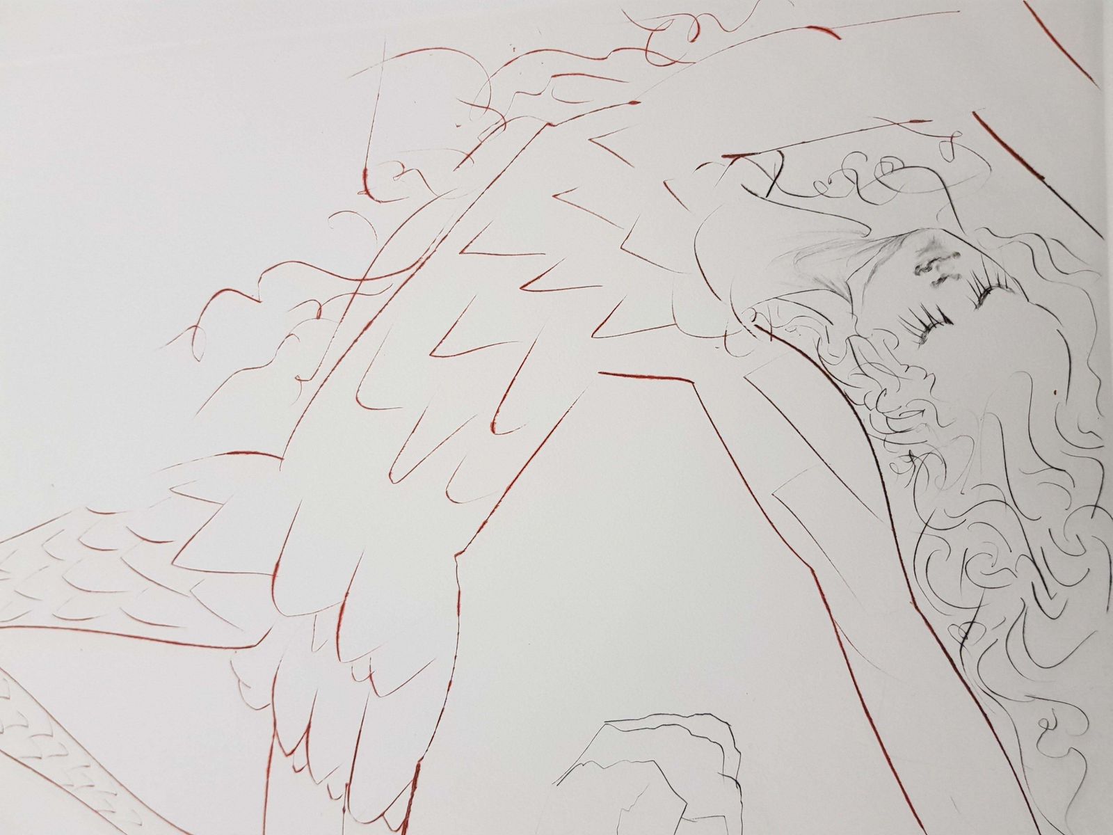 Salvador Dalí­Salvador Dali   Tristan Wounded   Original Etching1970 photo Art