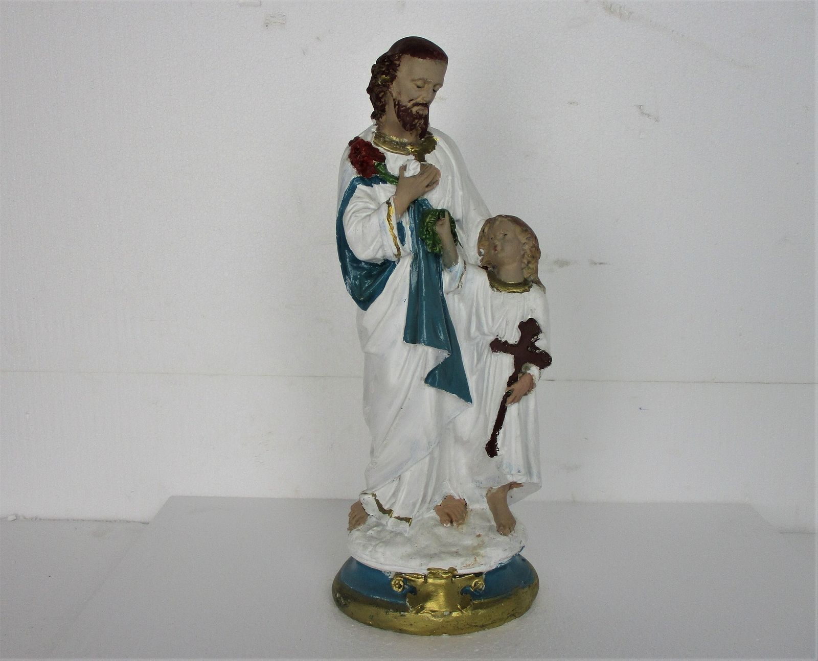 Statue Saint Joseph Protector Of Homes Infant Jesus Statue Chapel Art Deco 17.32 photo furniture
