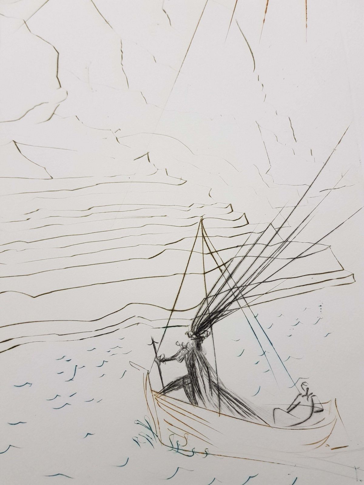 Salvador Dalí­Salvador Dali   The Fight With Morhoult   Original Etching1970 photo 1602.0