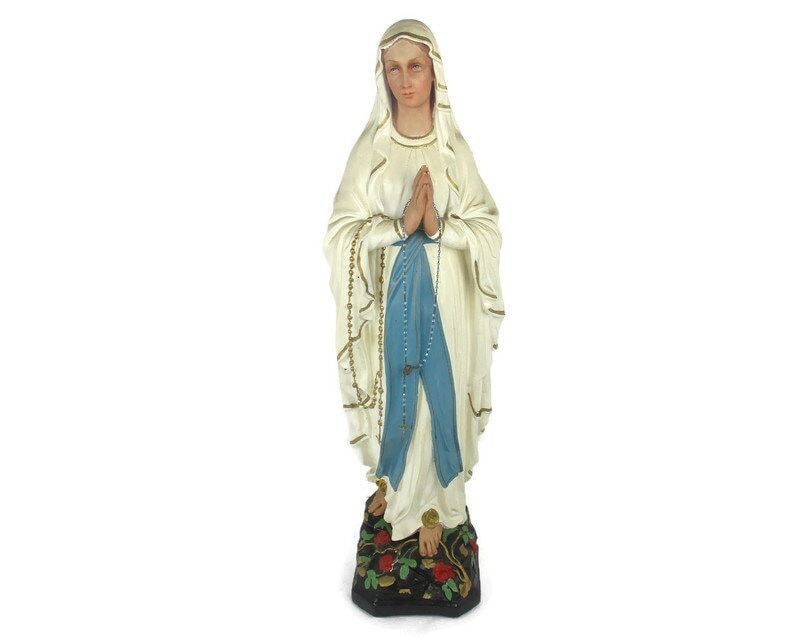 Large Monastry Chapel Statue Virgin Mary Madonna Our Lady Of Lourdes  Plaster Fr
