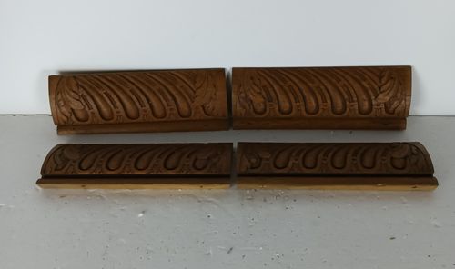 Set Of 4 Ornate Carved Wooden Trims Pediments Antique Reclaimed Architectural Sa photo furniture