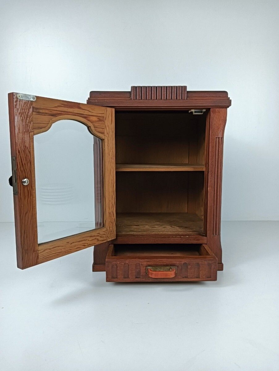 Gorgeous Art Deco Medicine Apothecary Cabinet Antique Beveled Glass, Shaving Cab photo furniture