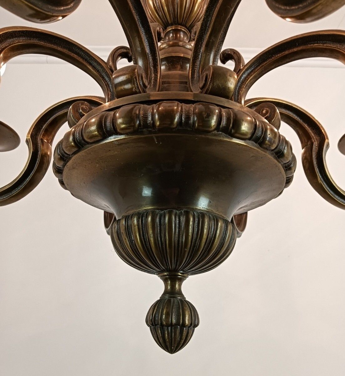 photo furniture Impressive Bronze Chandelier Flemish Dutch Style Heavy 8 Lights Extremely Rare