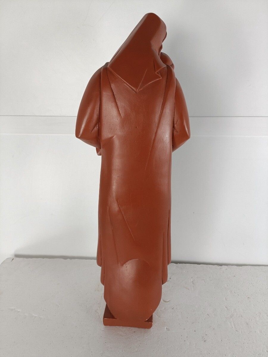Large Art Deco Antique Statue Virgin Mary Madonna With Infant Albert Poels photo vinterior