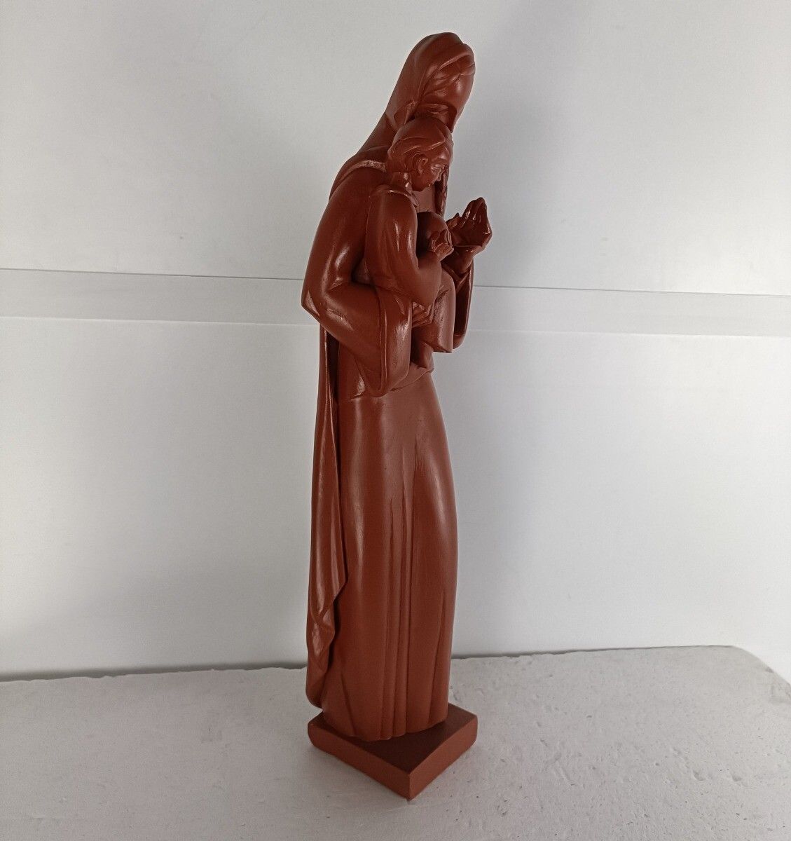 photo furniture Large Art Deco Antique Statue Virgin Mary Madonna With Infant Albert Poels