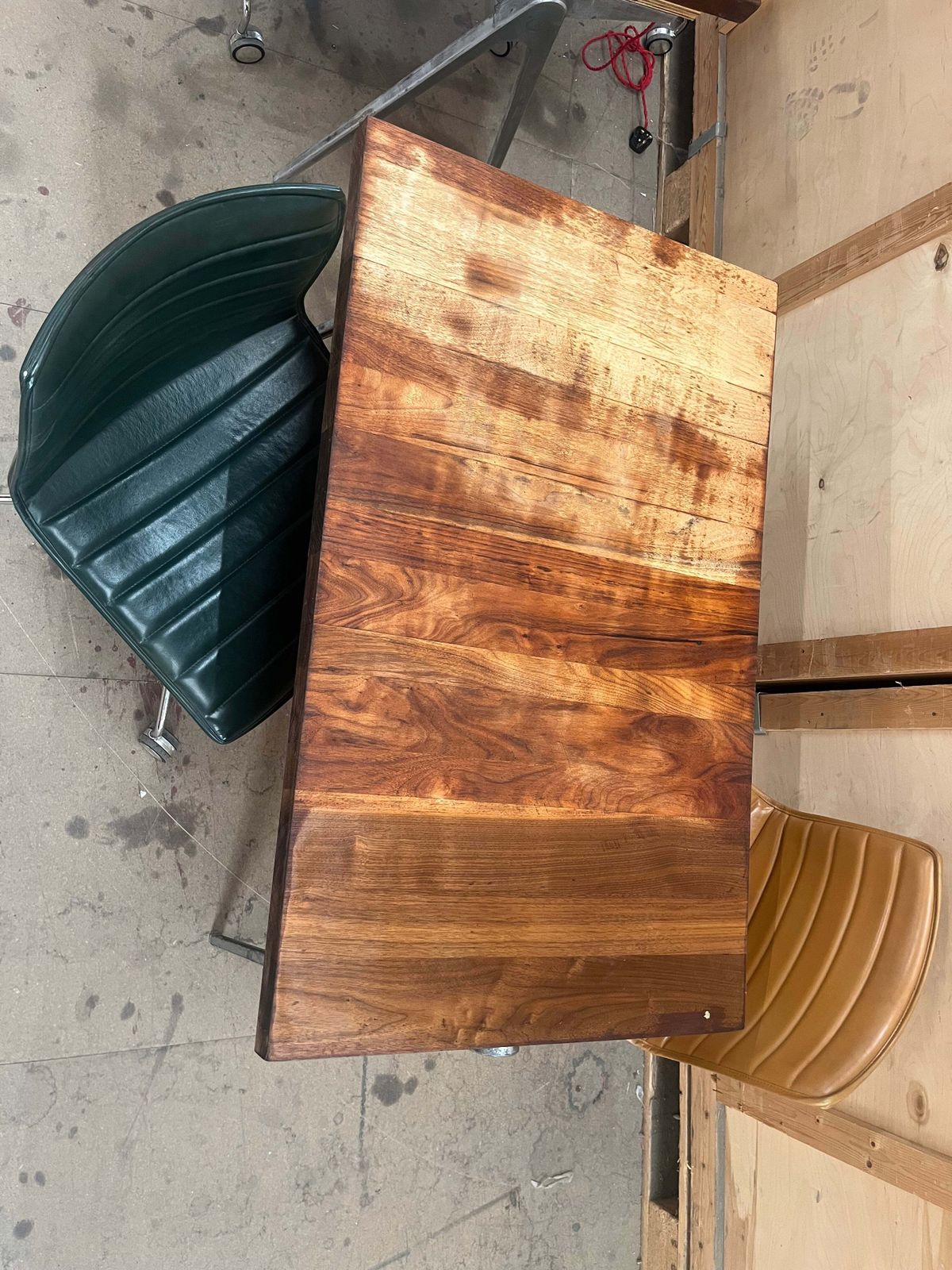 1950s James Leonard Compass Leg Desk With Reclaimed Oak Top photo 1045.0