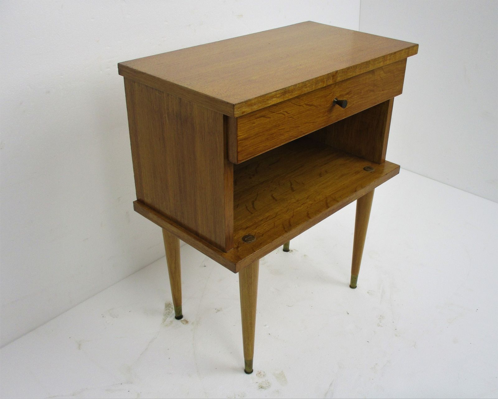 Vintage Nightstand Mid Century Danish Modern Style End Table Modernist Funky Era photo Furniture