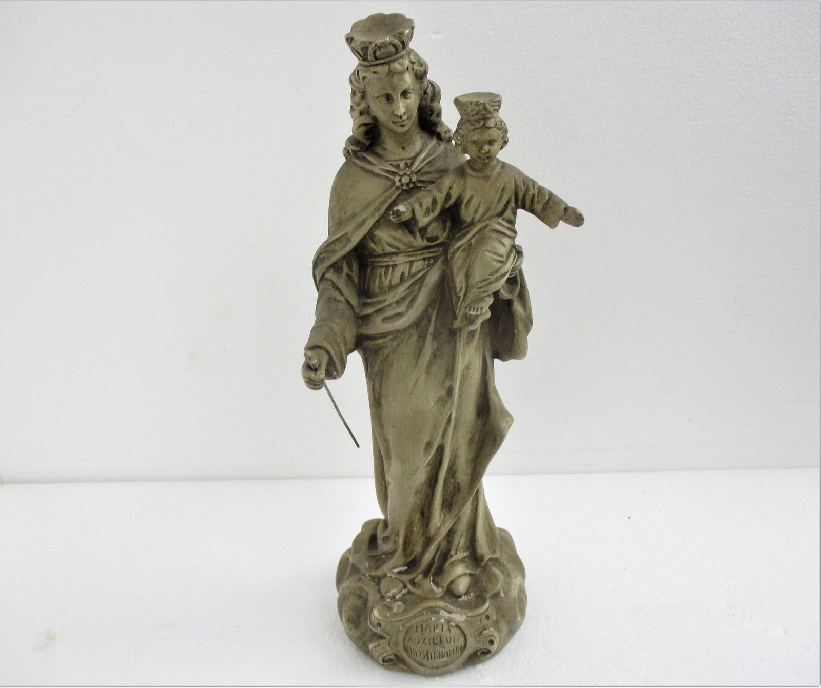 Majestic Mary Auxilium Christianorum Statue Virgin Mary Madonna Crowned Infant C photo furniture