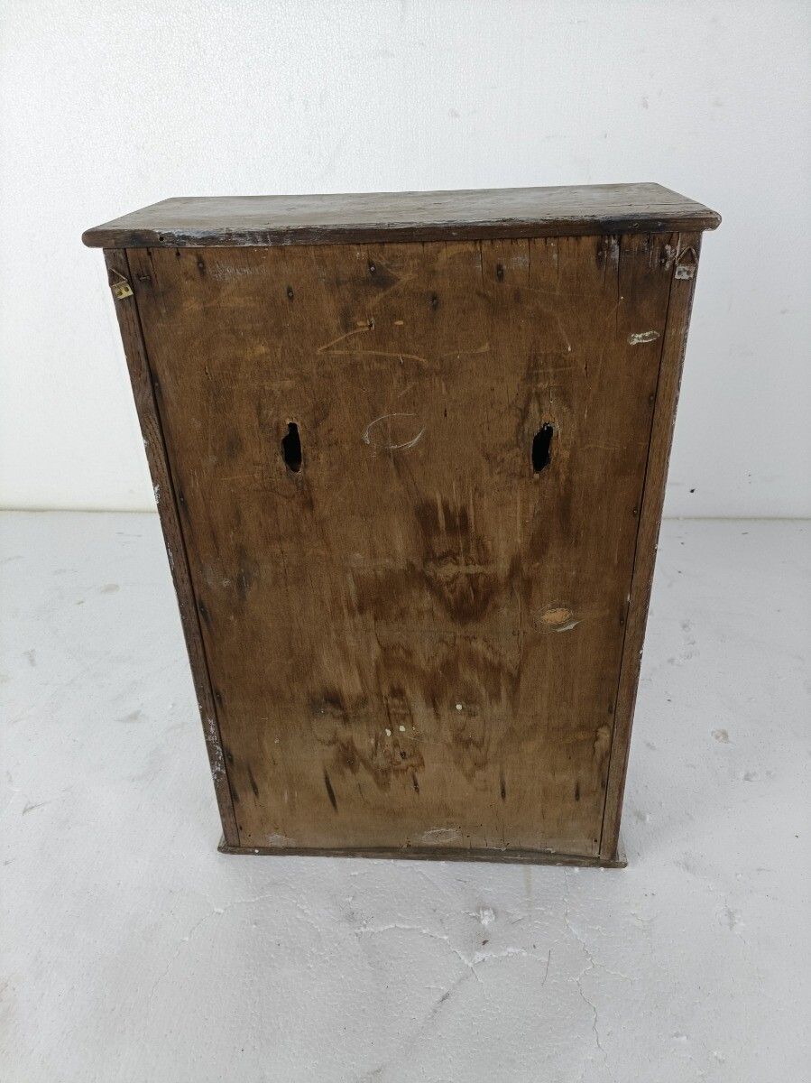 Antique Medicine Apothecary Cabinet Beveled Glass Painted White, Barn Farmhouse photo vintage