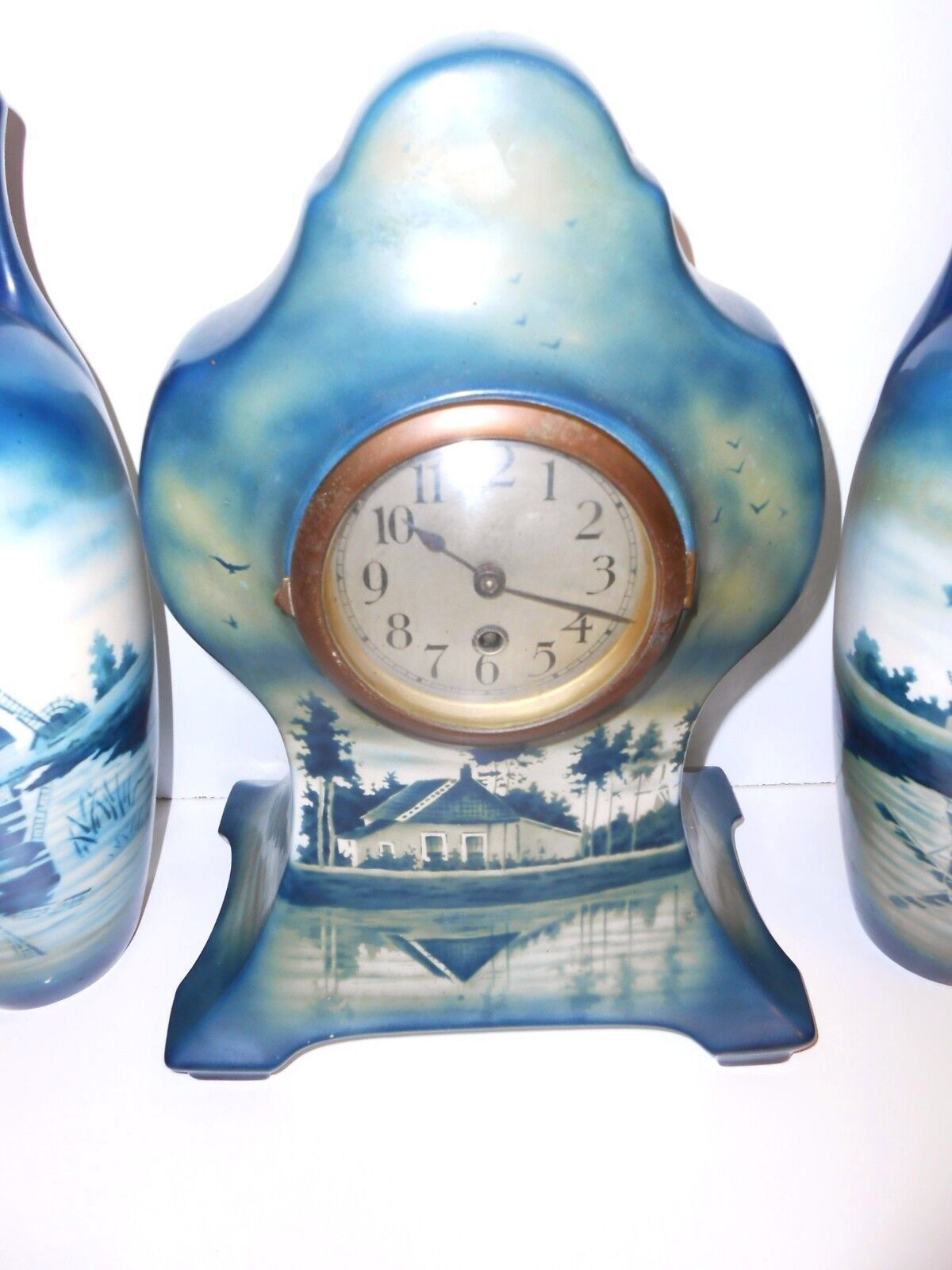 Brushed Jugendstil Societe Ceramique Maastricht Clock & Garnitures Art Nouveau photo furniture