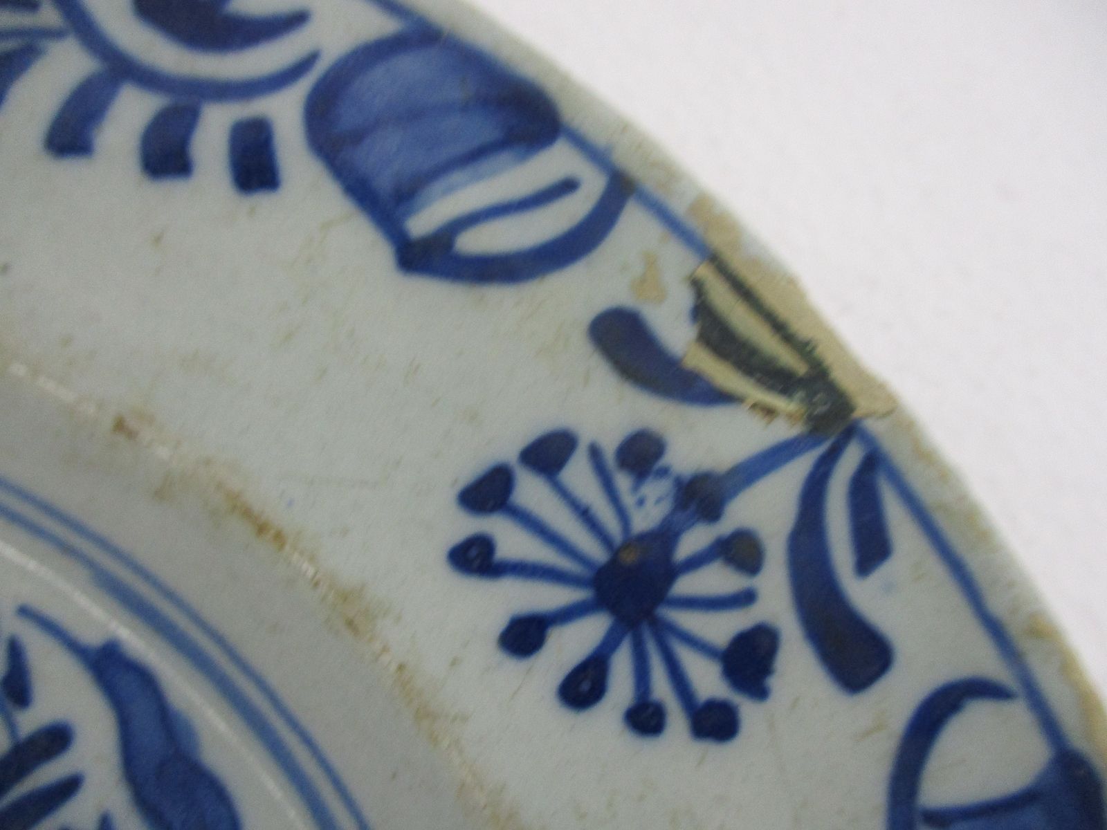 19th Century Delft Wall Hanging Charger Plate Blue White Antique Deer photo Home Decor