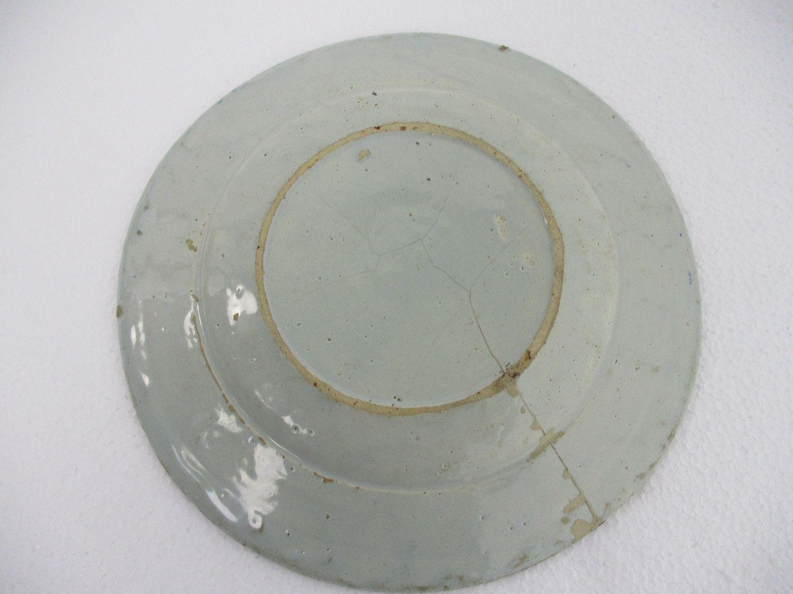 19th Century Delft Wall Hanging Charger Plate Blue White Antique Deer photo buy