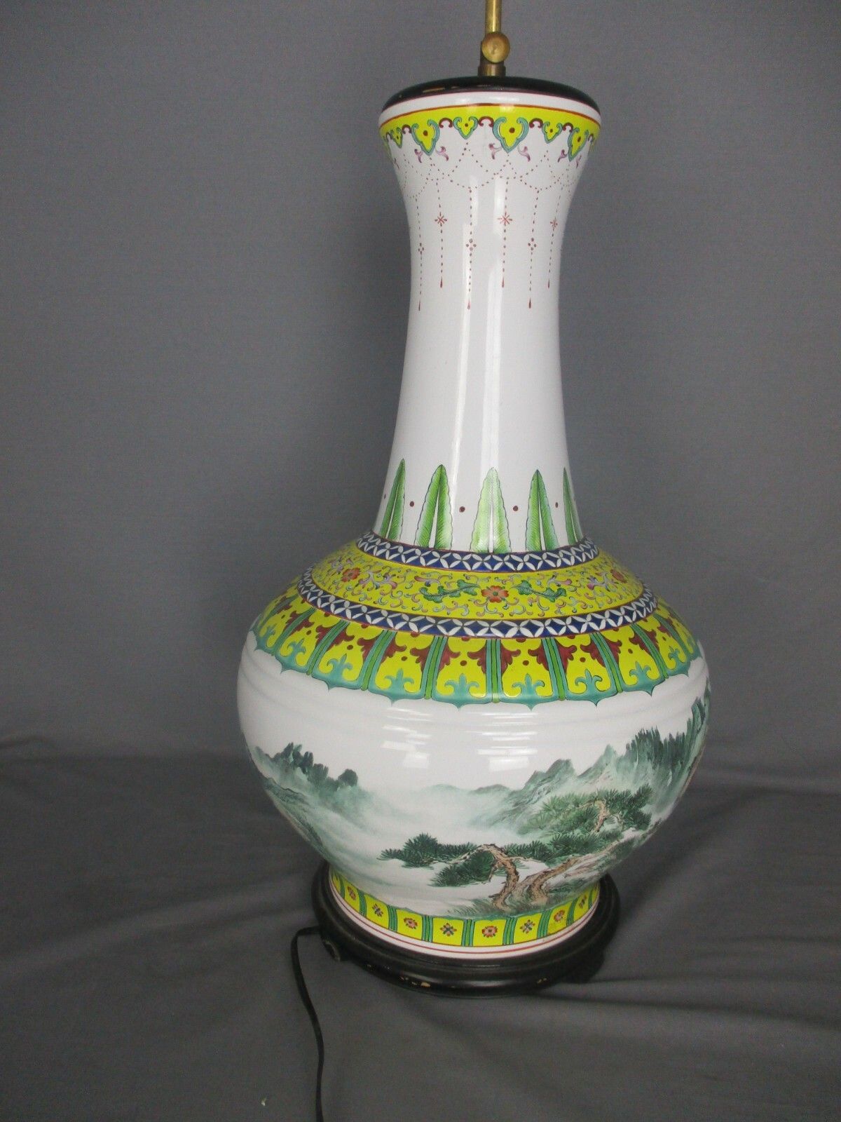 Vintage Chinese Porcelain Republic Period Lamp Vase 48.4" photo vintage