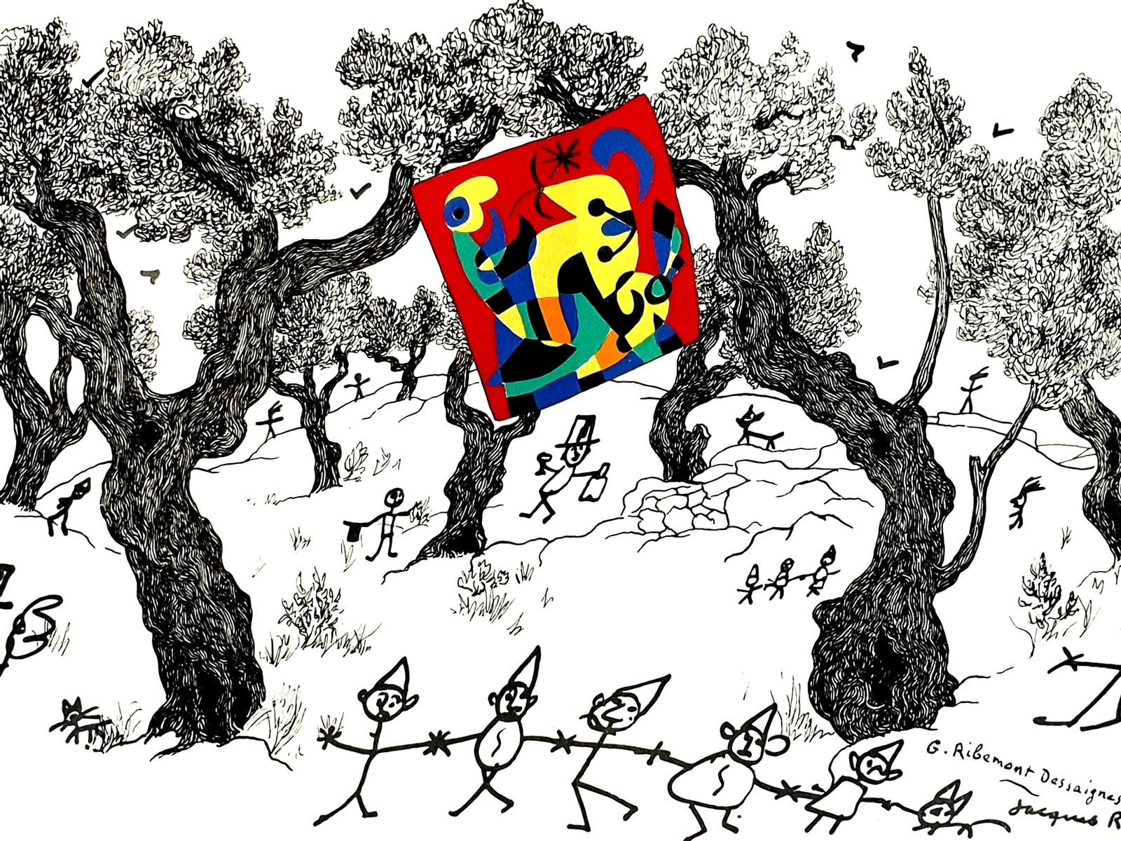 Joan Mirójoan Miro   The Party   Original Lithograph1956 photo furniture