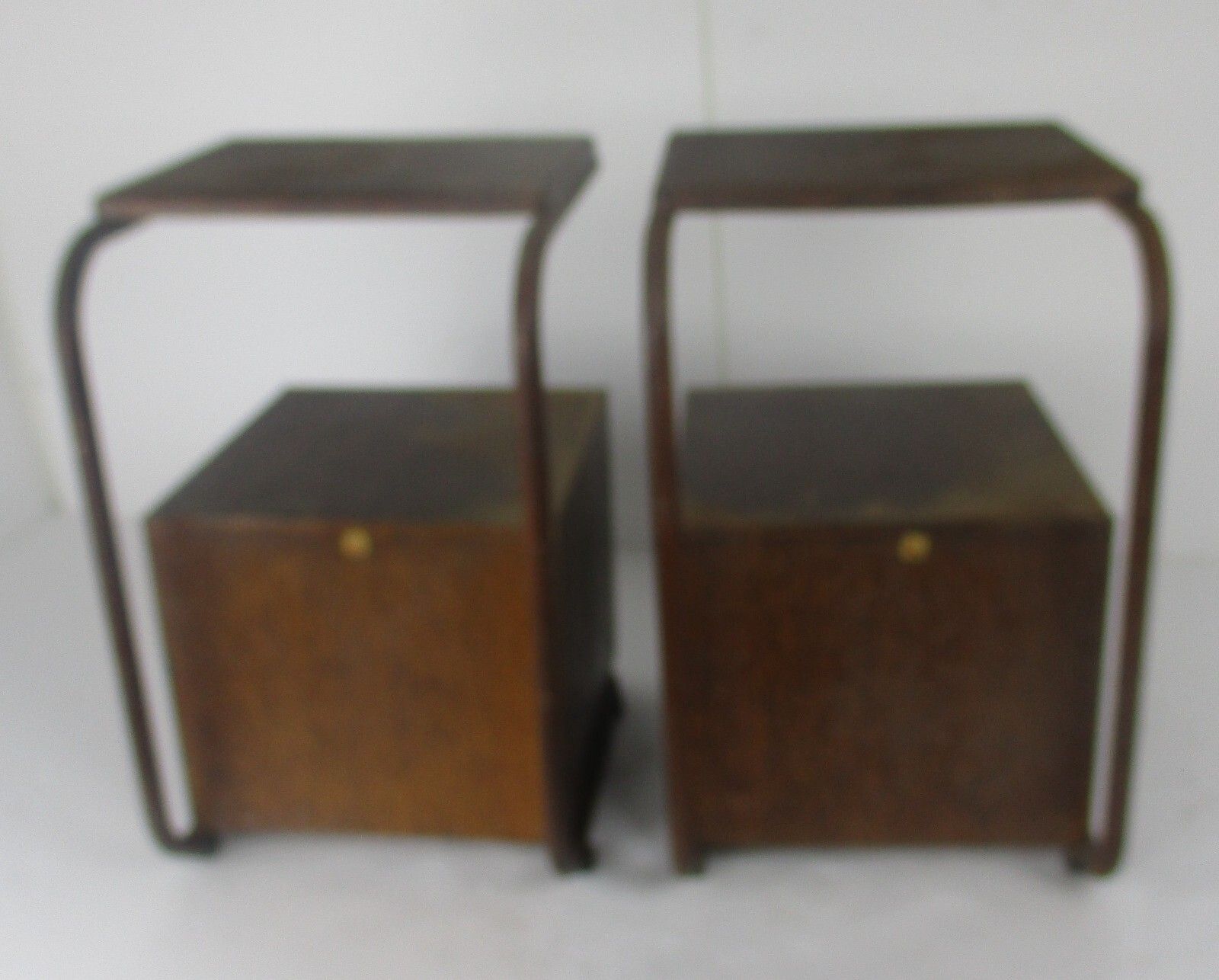 817.0 Pair Industrial Nightstands Mid Century Designed By Hermann Friedrich Mertens photo