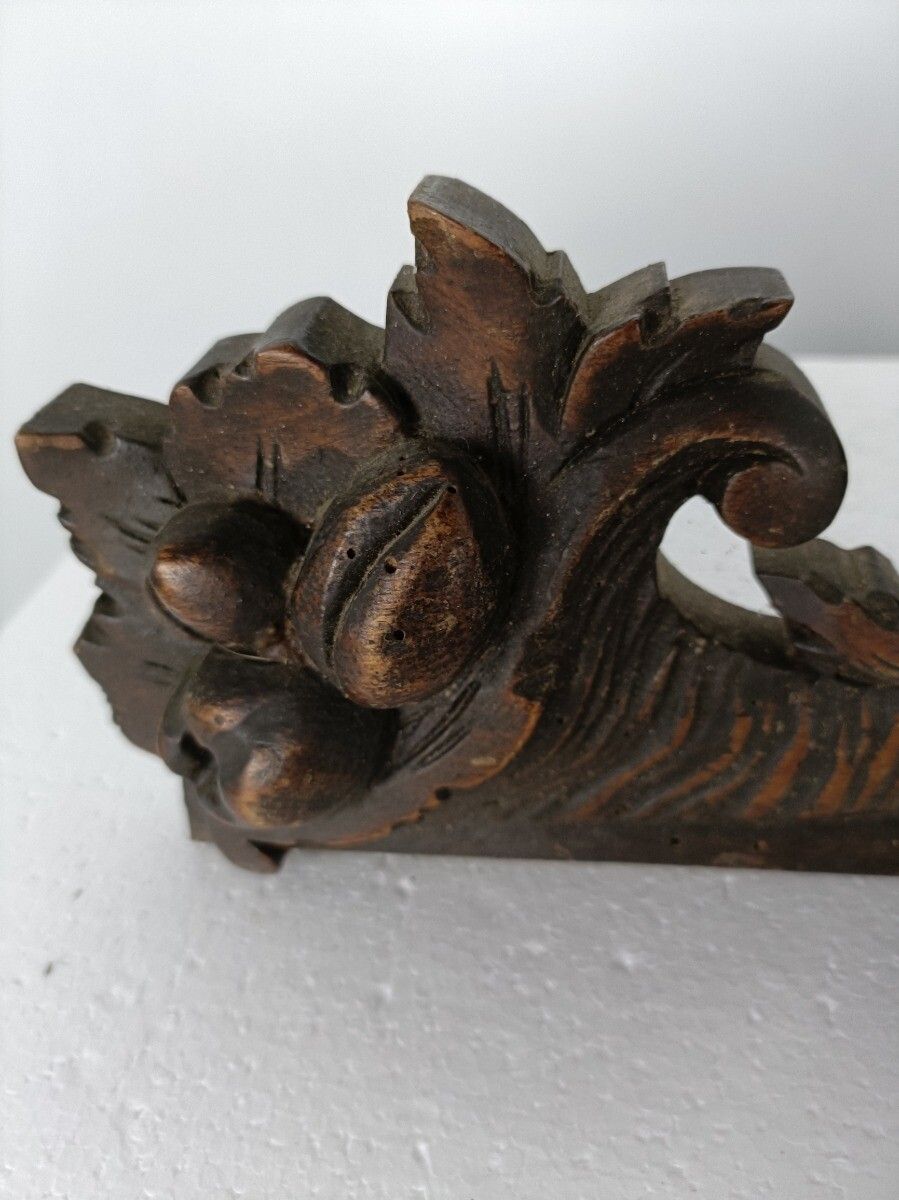 Antique Pair Corbels Hand Carved Wood  Architectural Reclaimed  Salvaged Lions G photo Home Decor