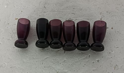 Antique Art Deco Amethyst Shot Glasses Set Of 6 photo Home Decor