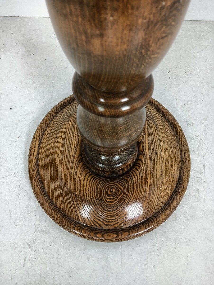 Very Large Carved Wooden Pedestal Plant Stand Side Bonsai Table Vintage Stylish photo vinterior
