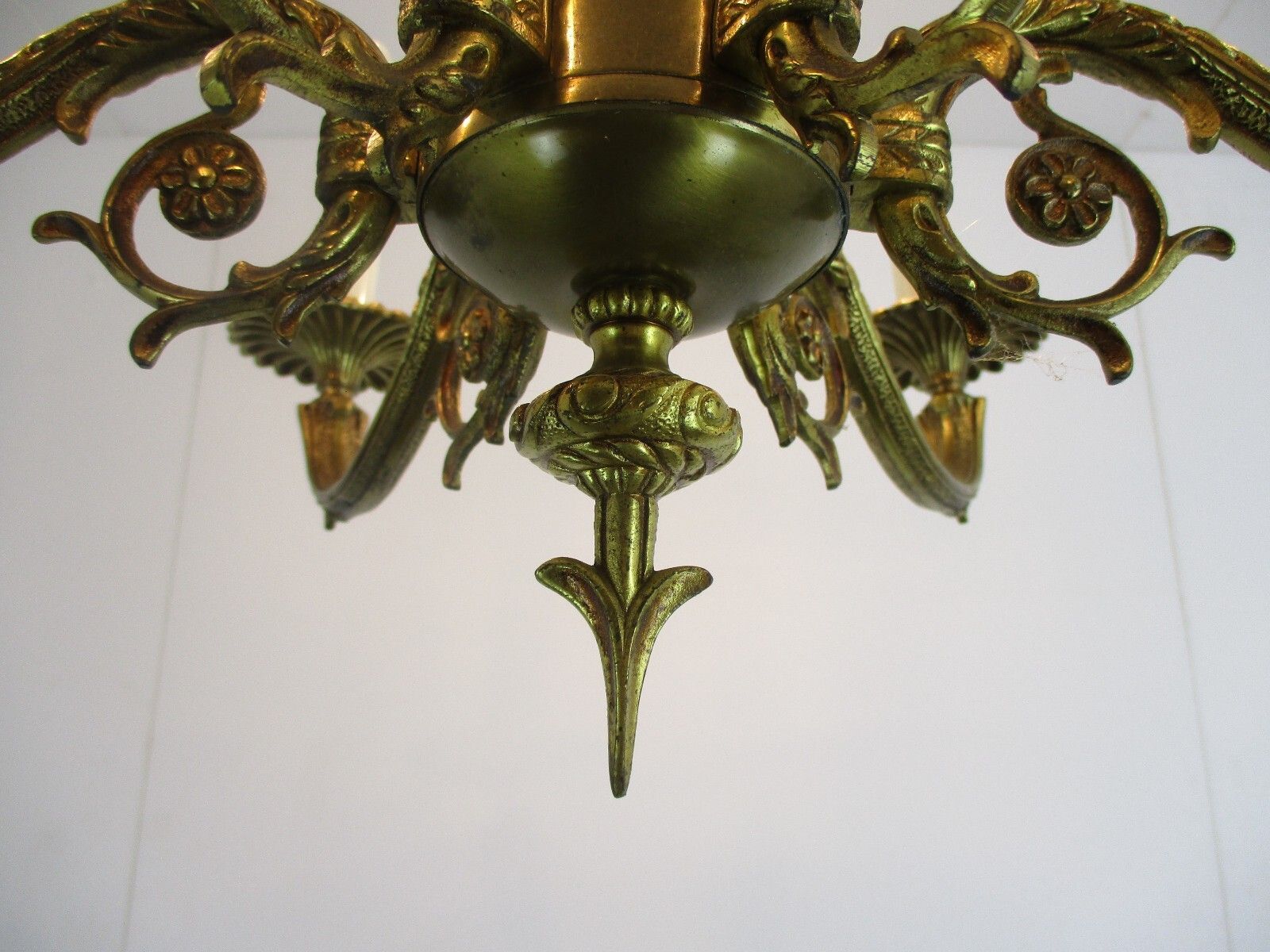 Impressive Chandelier Bronze 6 Lights Arm Ornate  Hollywood Regency Empire Style photo Lighting
