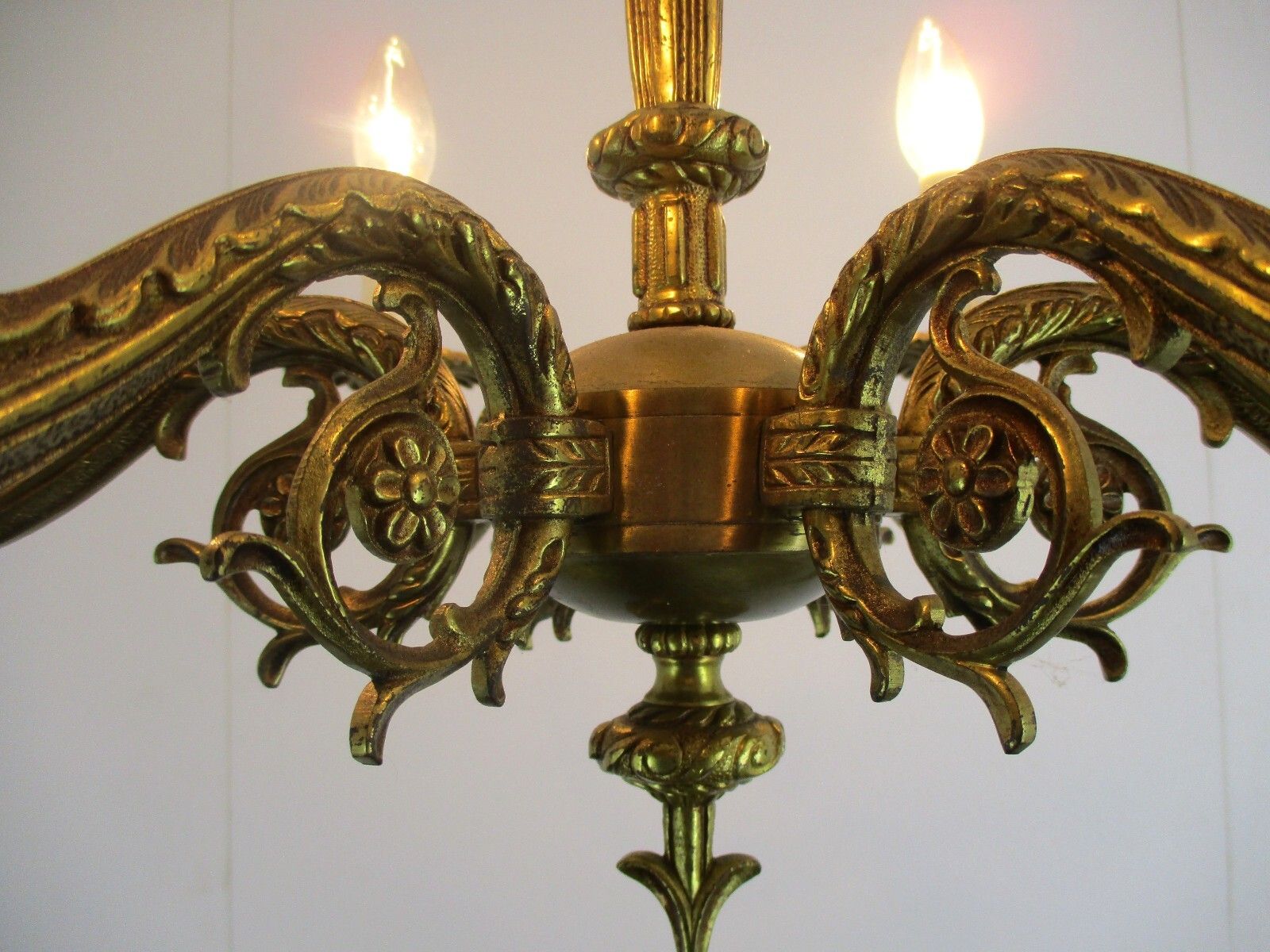 Impressive Chandelier Bronze 6 Lights Arm Ornate  Hollywood Regency Empire Style photo 576.0