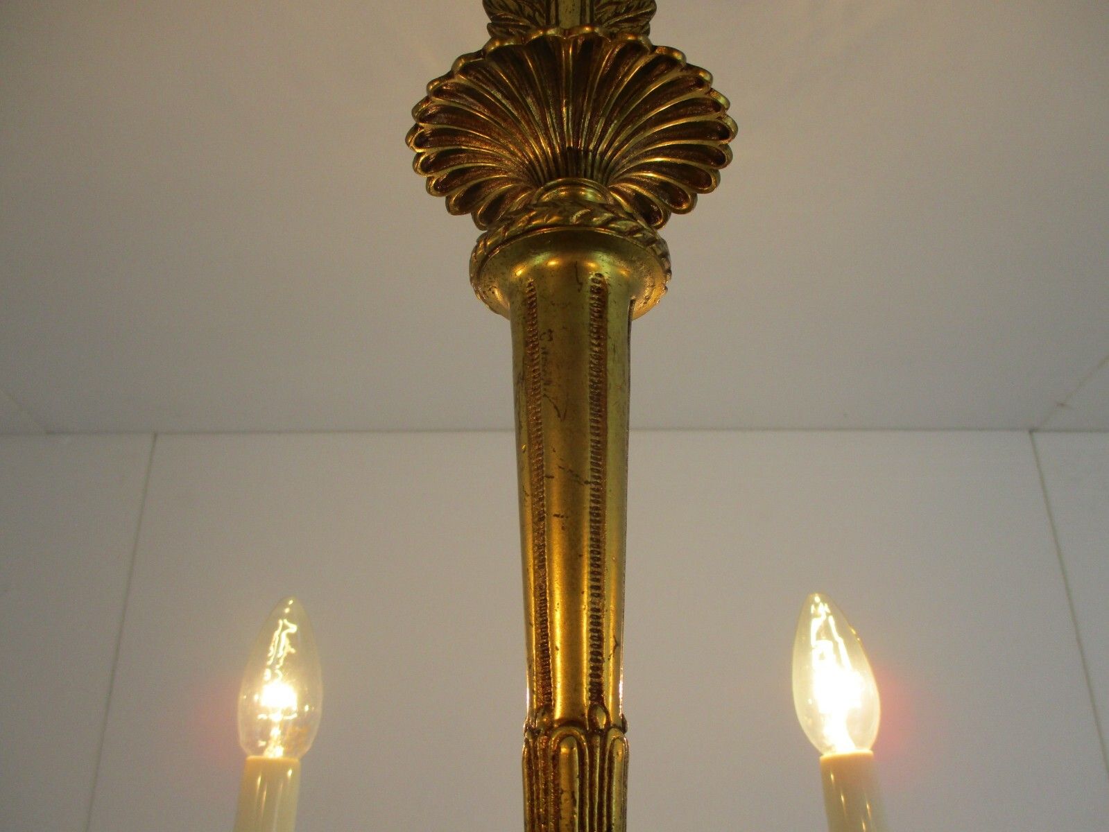 Impressive Chandelier Bronze 6 Lights Arm Ornate  Hollywood Regency Empire Style photo vinterior