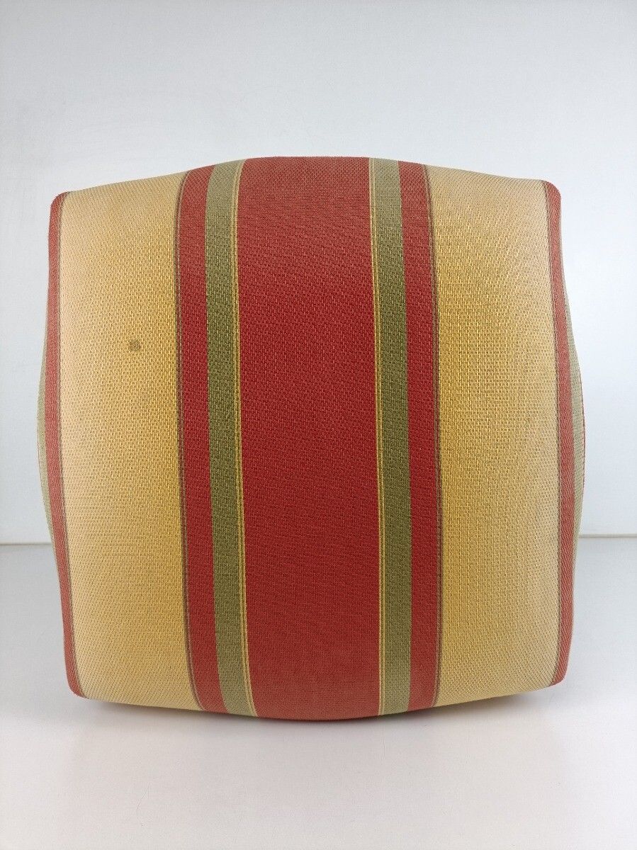 Large Antique  Footstool Foot Rest Wood Fabric  Ottoman Louis XV Style photo vintage
