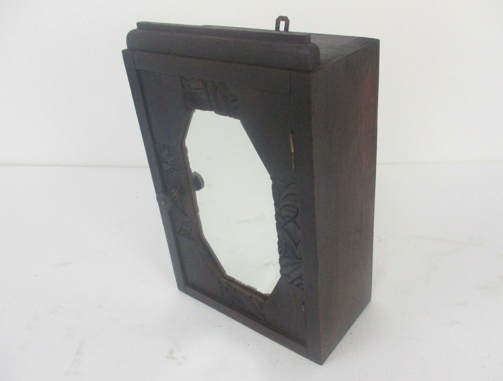 Kitchen Medicine Apothecary  Bathroom Cabinet  Carved Wood Beveled Glass Lovely photo vinterior