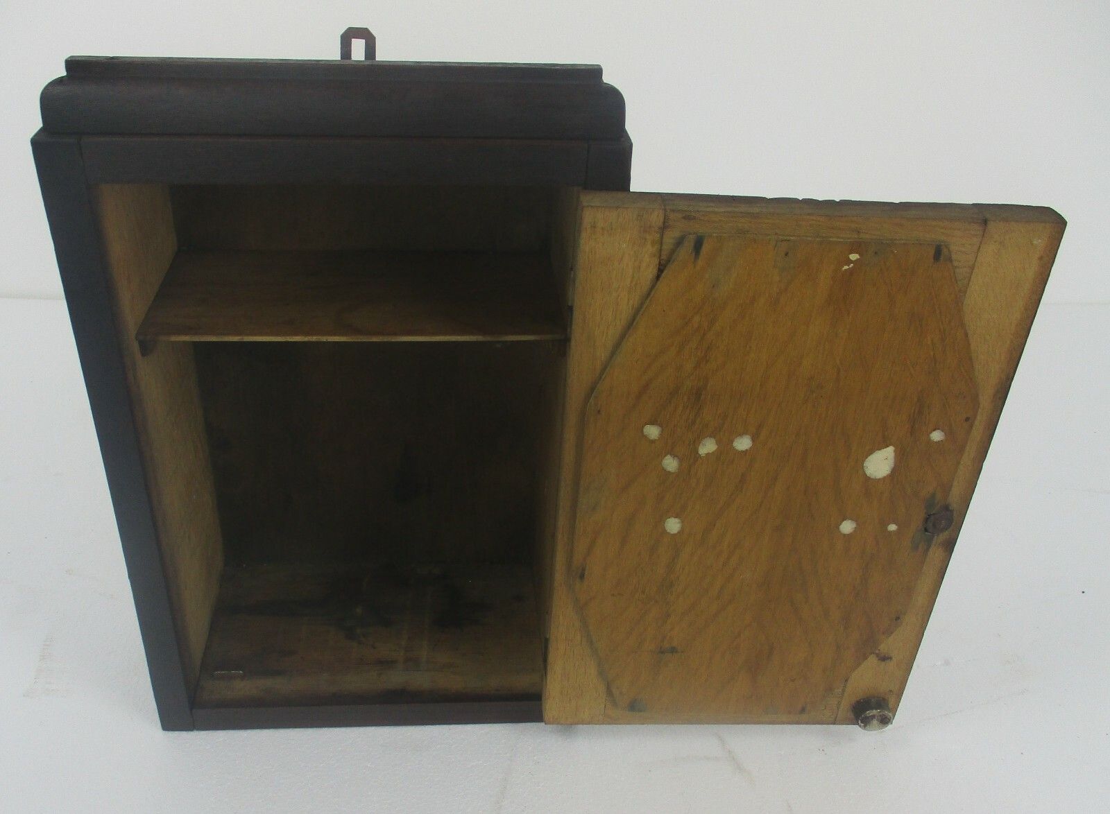 Kitchen Medicine Apothecary  Bathroom Cabinet  Carved Wood Beveled Glass Lovely photo vintage