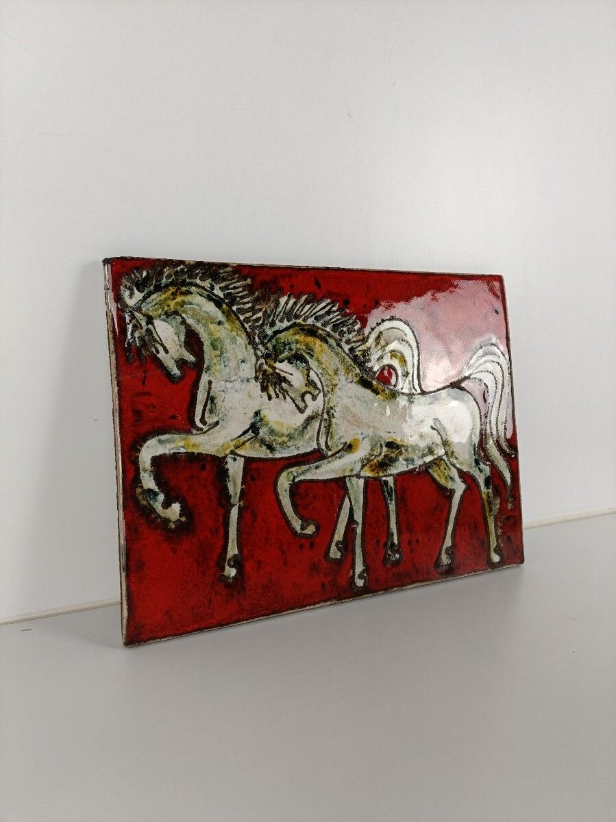 Ruscha Horses  Fat Lava Germany Space Age Pop Art Psychedelic Wall Tile 70s photo 324.0