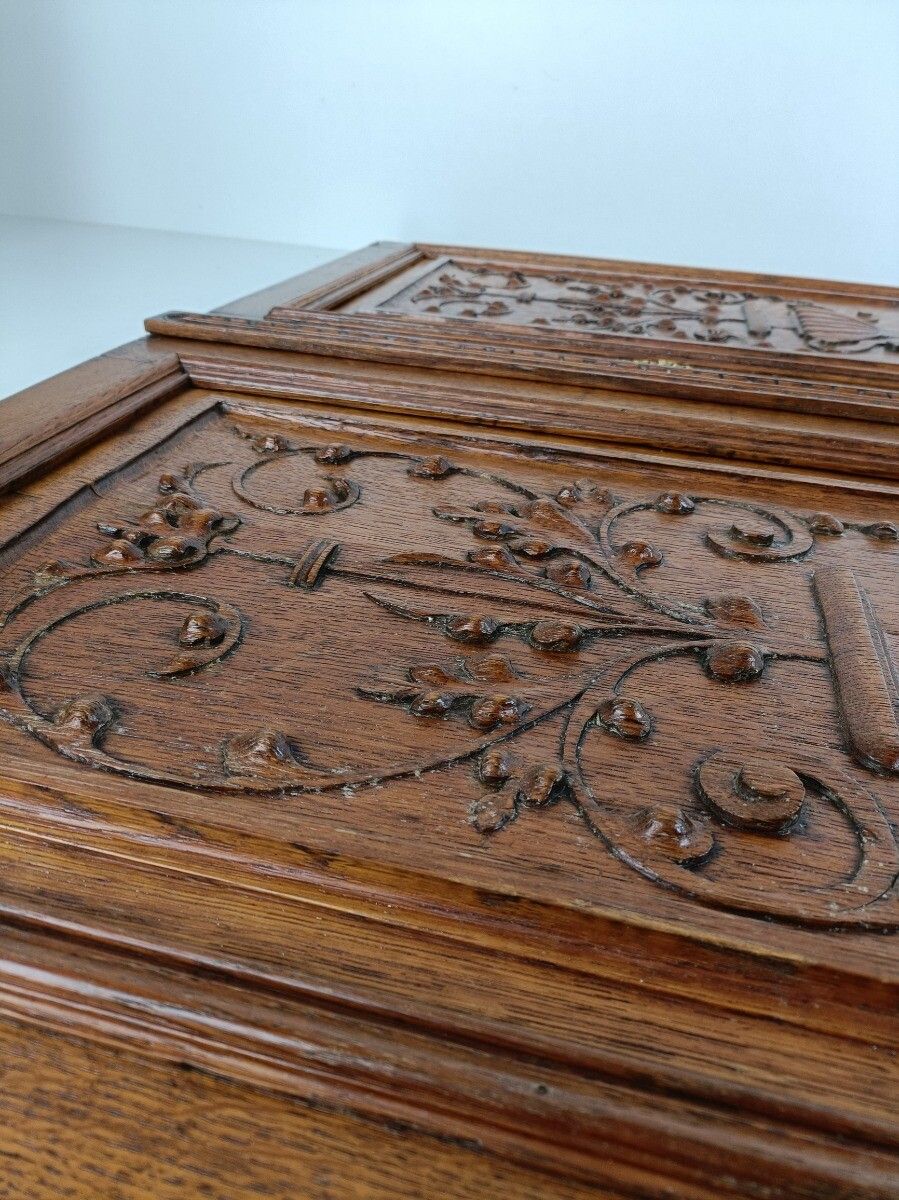 photo furniture Pair Antique Hand Carved Wood Door Panels Reclaimed Architectural Salvaged Flowe