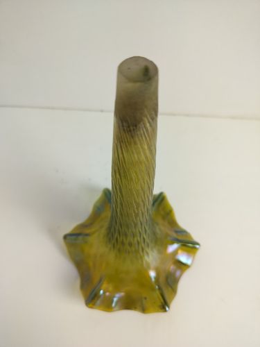 photo furniture Antique  Bohemian Art Glass Attributed Loetz Epergne Trumpet Vase Centerpiece Re