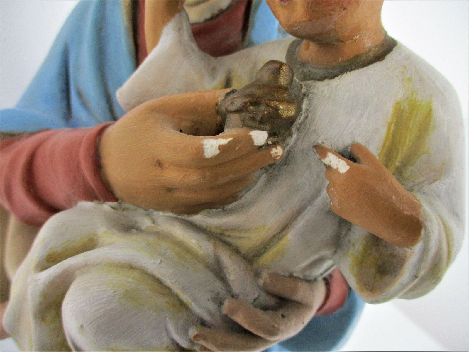 Large Statue Virgin Mary Madonna Infant Treading On Snake Plaster Htf 20.47" photo vinterior