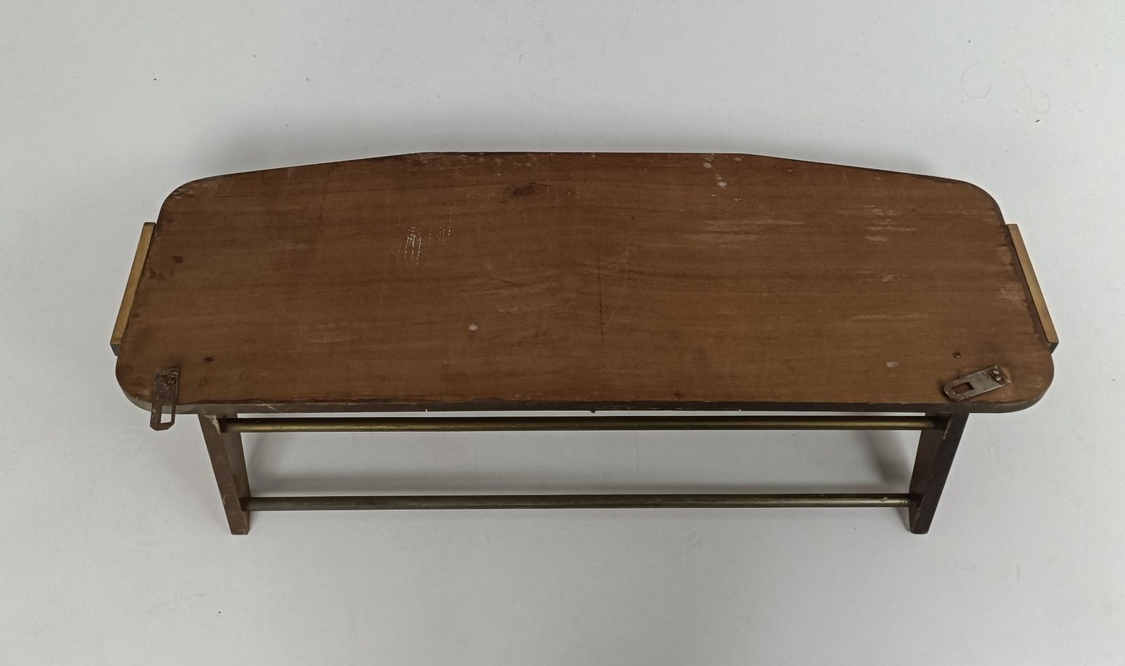 Modernist Wall Coat Hat Rack Cut Glass Mirror Lovely Brass Trims Hallway Vintage photo buy
