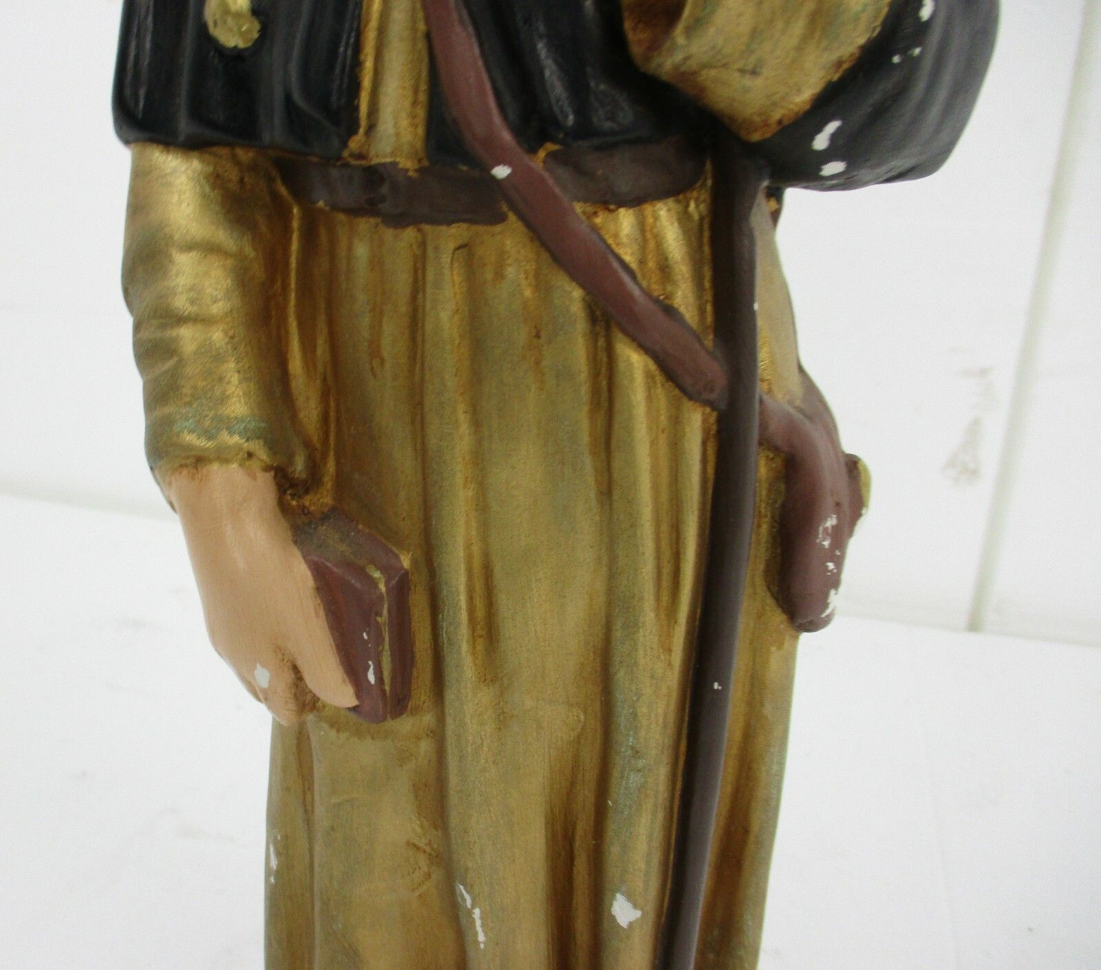 Saint Jacob James The Great  Plaster Statue Pilgrim Apostle Martyr Collector Htf photo for sale