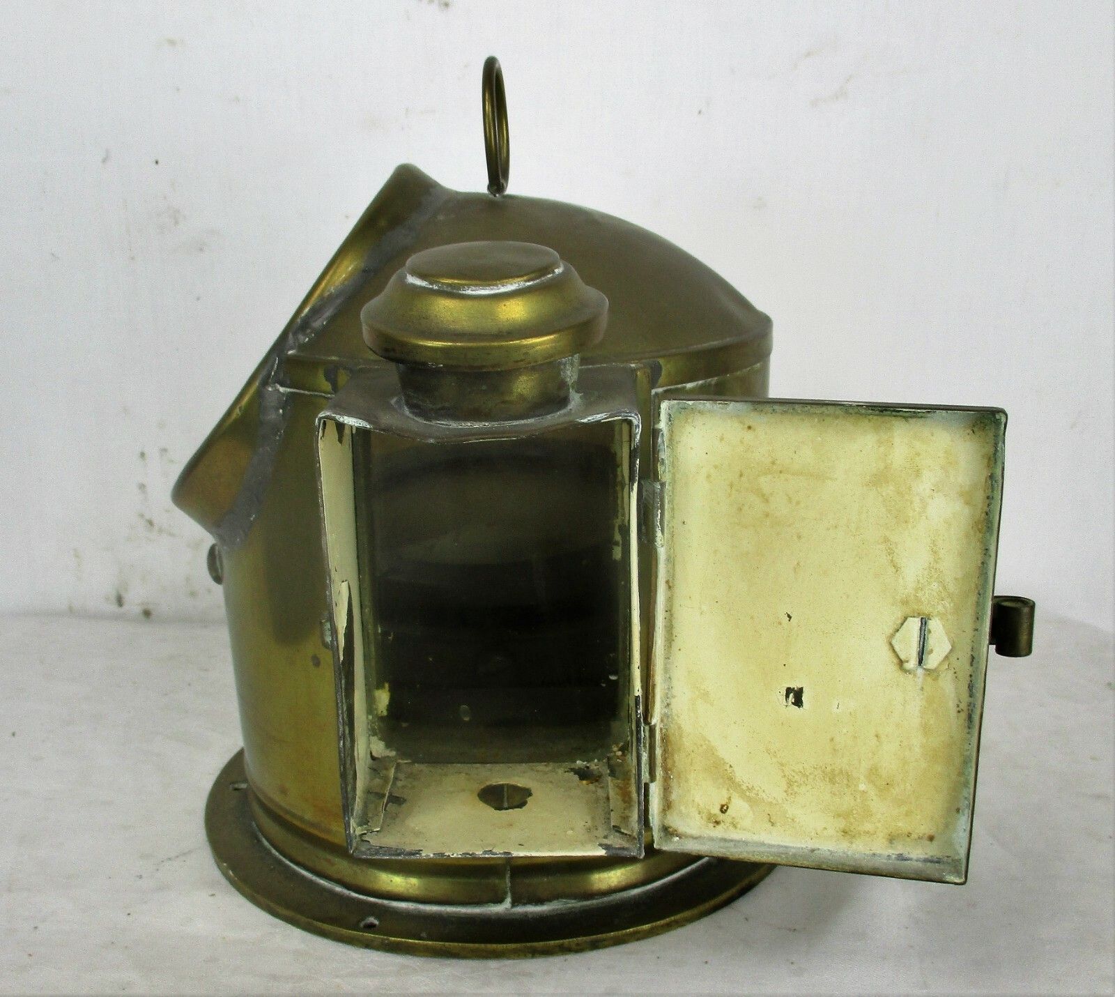 Vintage Brass Clock Compass Binnacle Gimbal Nautical Kelvin Huge London photo buy
