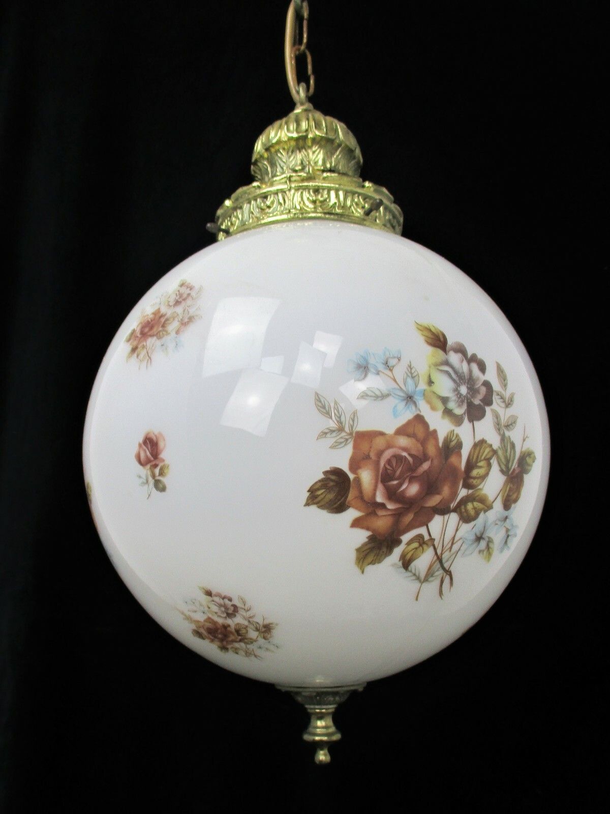 Art Deco Art Nouveau Art Glass Light Pendant Glass Ball  Shade Flowers Lovely photo furniture