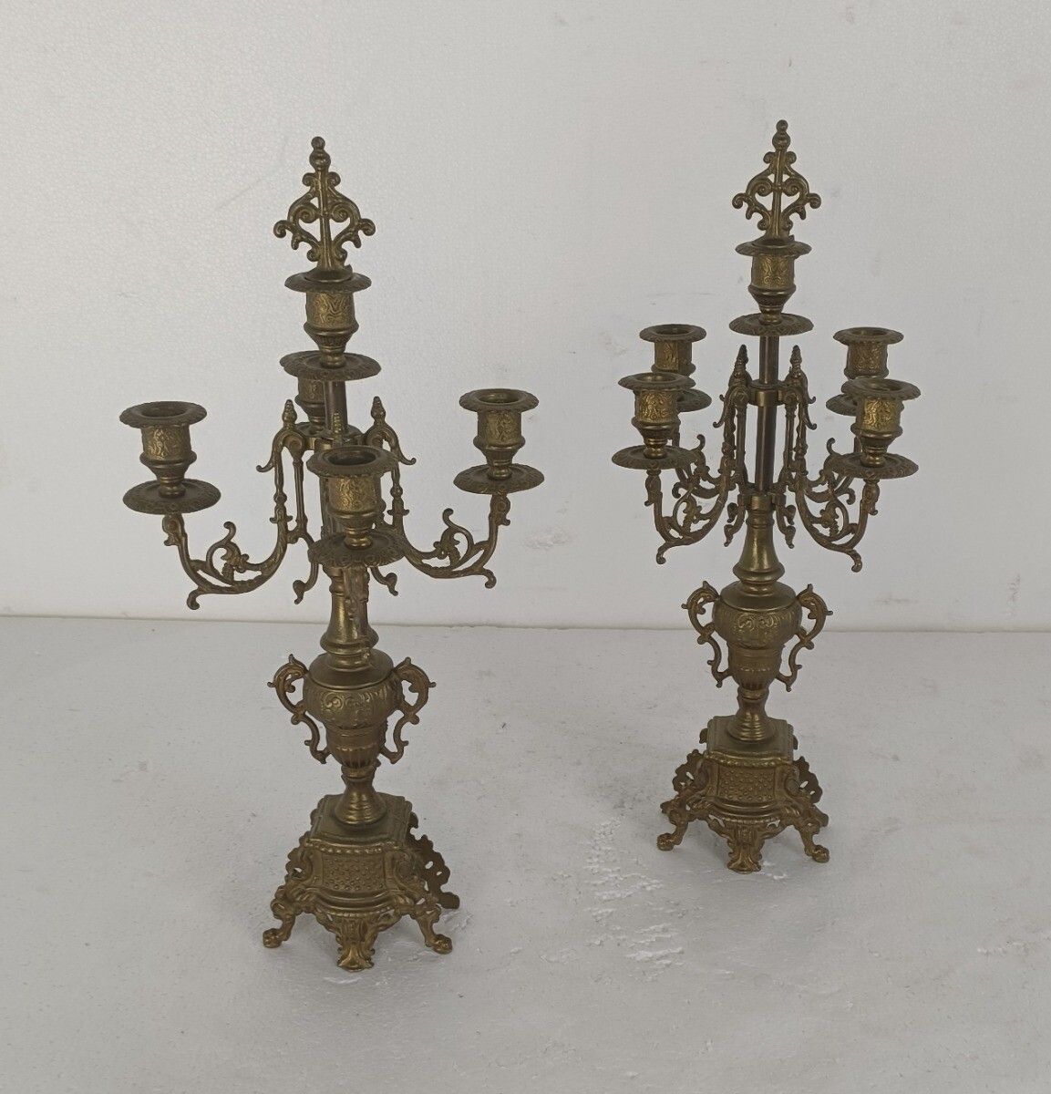 Couple Candle Holders Brass Ornate Art Nouveau Jugendstihl Style Stylish Candela photo furniture