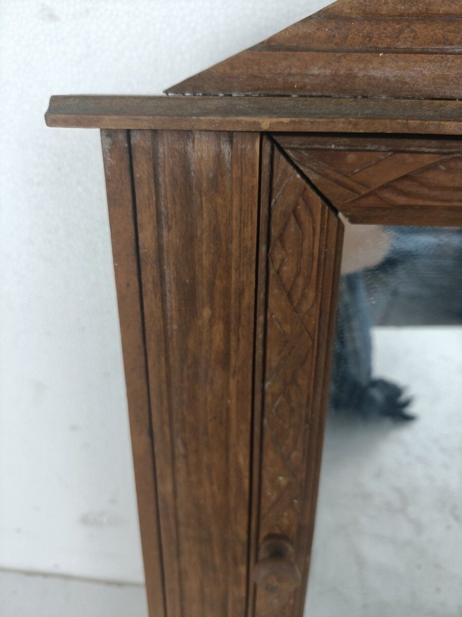 Medicine Apothecary Bathroom Kitchen Cabinet Barn Country Style Carved Wood photo vinterior