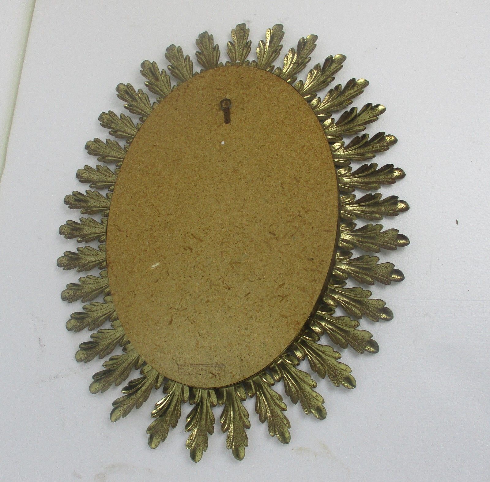 Mid Century Modern Large Ornate Oval Wall Hanging Mirror De Knudt Brass Leafs photo Home Decor