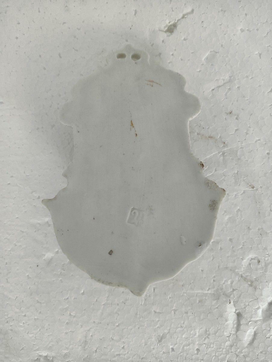 Antique Holy Water Font Vessel Porcelain Pieta Virgin Mary Jesus Christ photo vinterior