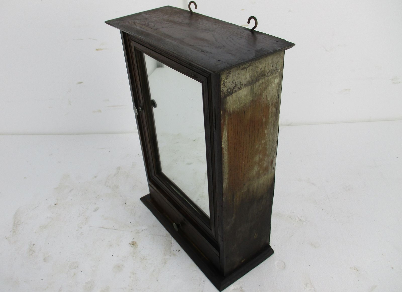 Kitchen Medicine Apothecary Bathroom Cabinet Glass  Carved Wood Mid Century Barn photo 223.0