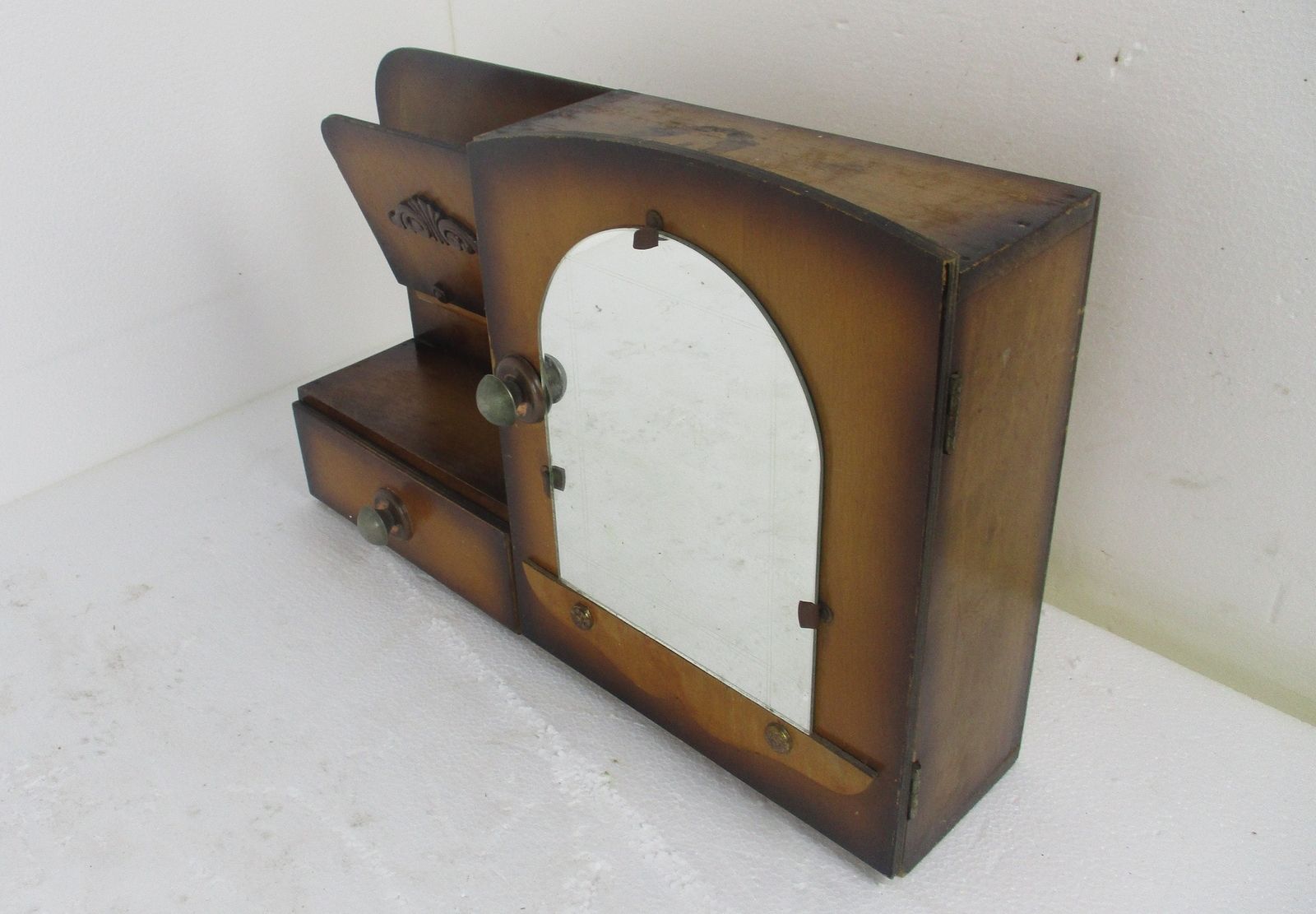 Art Deco Kitchen Apothecary Medicine Wall Bathroom Cabinet Wood Letter Holder photo for sale