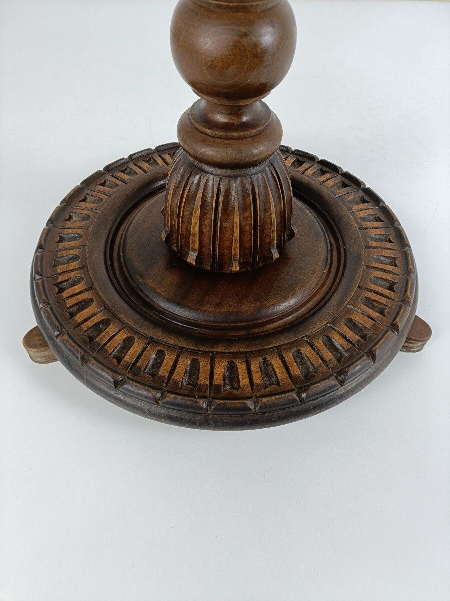 Barley Twist Hand Carved Wooden Pedestal Plant Stand Side Table Bonsai Stand Vin photo Furniture