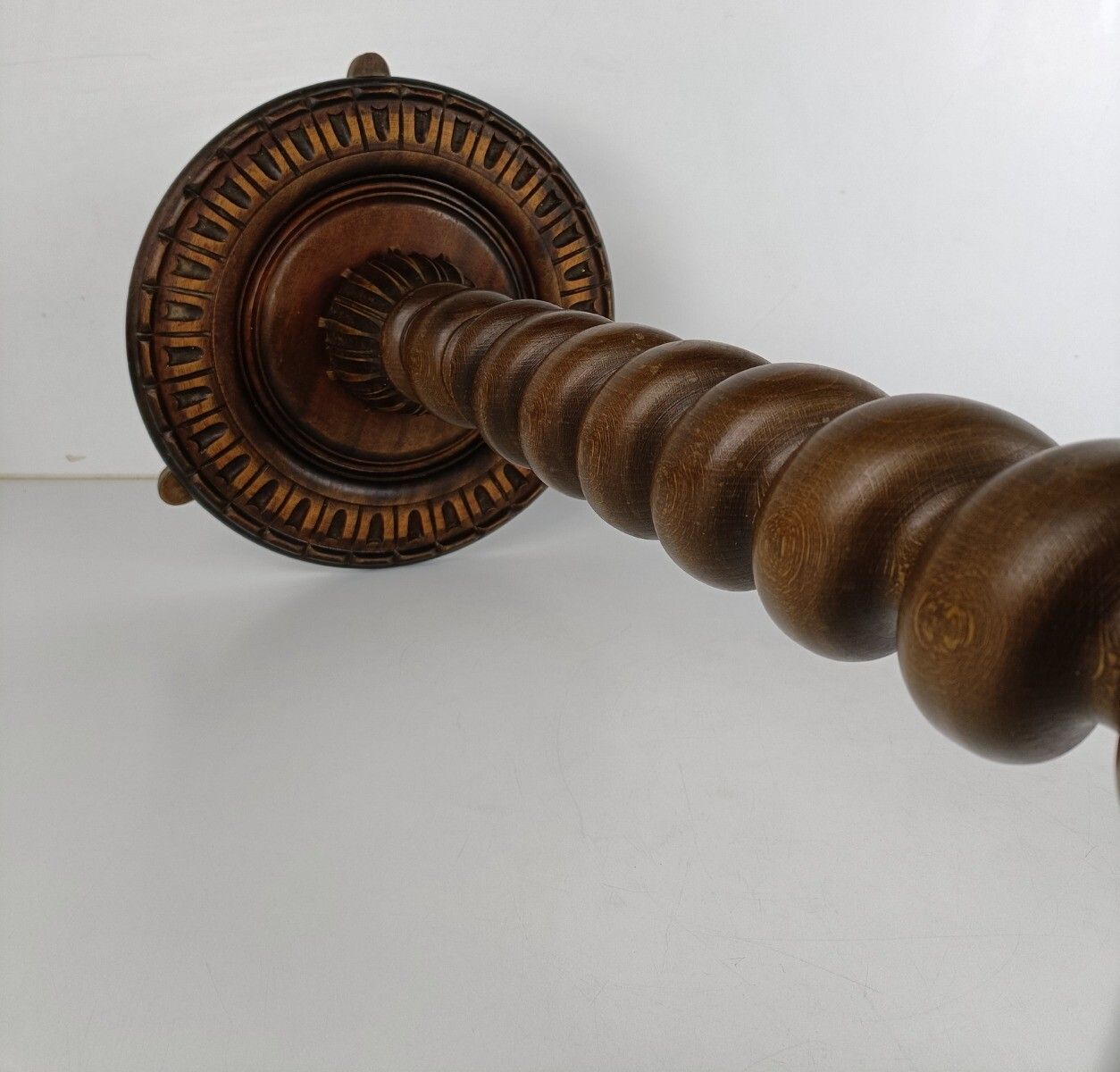 Barley Twist Hand Carved Wooden Pedestal Plant Stand Side Table Bonsai Stand Vin photo buy