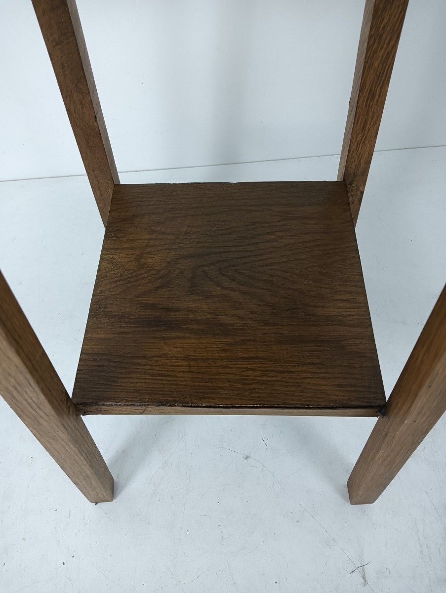 photo for sale Vintage Stool Pedestal Plant Stand Side Occasional Table Vintage  Two Tier Carve