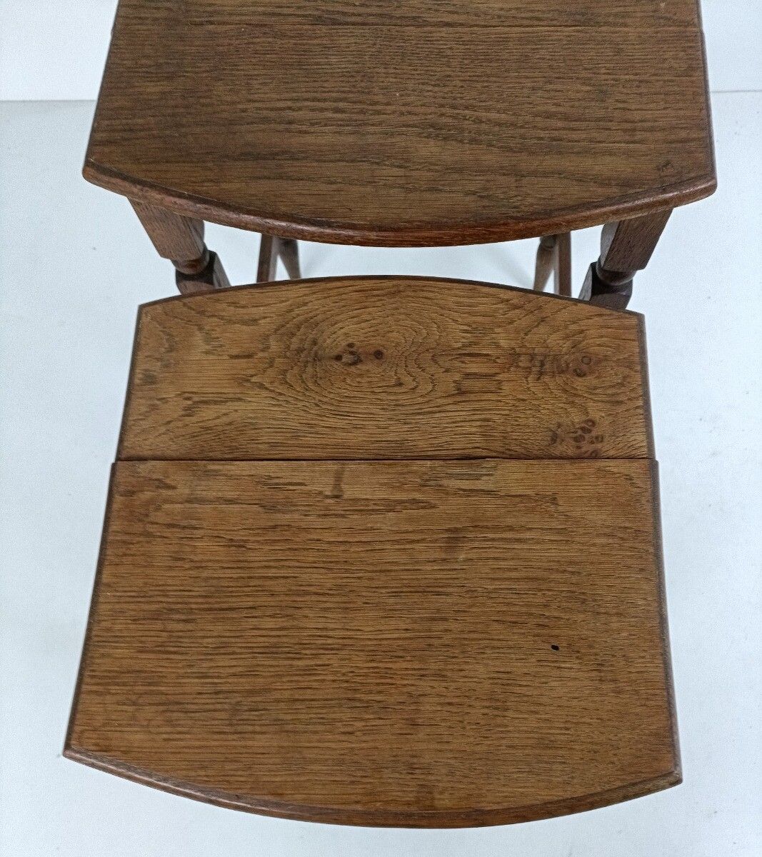 Set Of 2 Nesting Stacking Tables, Small, Very Special, Carved Wood, Barn Farmhou photo Furniture